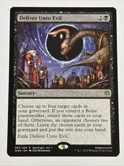 MTG War of the Spark Deliver Unto Evil 085/264 NM Rare - Image 1