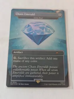 1x - Chaos Emerald - [Lotus Petal] - FOIL BORDERLESS #7036 - Secret Lair MTG - Image 1