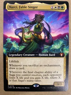 MTG 1x EXTENDED ART Narci, Fable Singer # 775 Commander Masters Magic the x1 NM - Image 1