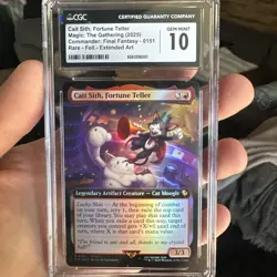 Cait Sith, Fortune Teller 0151 FIC Ext Art Foil MTG Final Fantasy Pop 1 CGC 10 - Image 1
