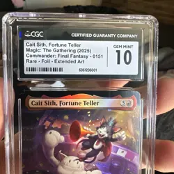 Cait Sith, Fortune Teller 0151 FIC Ext Art Foil MTG Final Fantasy Pop 1 CGC 10 - Image 4