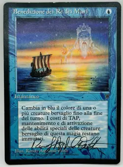 Magic Mtg Italian Legends Sea Kings' Blessing AUTOGRAPHED - Image 1