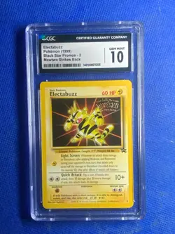 CGC GEM MINT 10 Electabuzz Pokemon Black Star Promo 2 WB Stamped 1999 TCG - Image 1