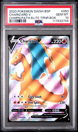 PSA 10 Pokemon Black Star Promo Charizard V SWSH050 - Image 1