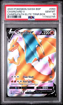 PSA 10 Pokemon Black Star Promo Charizard V SWSH050 - Image 1