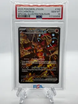 2025 POKEMON JOURNEY TOGETHER SPECIAL ILLUSTRATION RARE #182 VOLCANION EX PSA 10 - Image 2