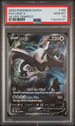 LUGIA V PSA 10 2022 POKEMON SILVER TEMPEST 186/195 ALT ART - Image 1