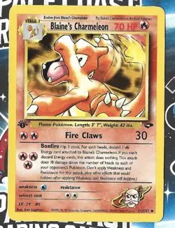 Pokemon Card Blaine's Charmeleon 1st Edition Uncommon Gym Challenge 31/132 NM - Image 1
