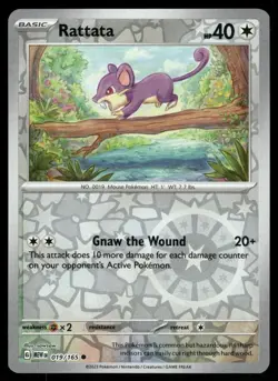 Rattata Reverse Holo 019/165 Scarlet & Violet 151 Pokemon Card Near Mint - Image 1
