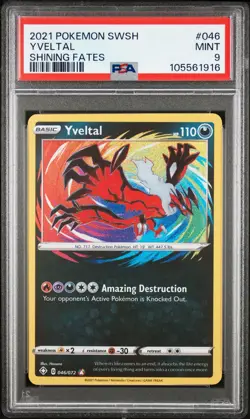 Yveltal Amazing Rare PSA 9 2021 Shining Fates #046 Pokemon Card - Image 1