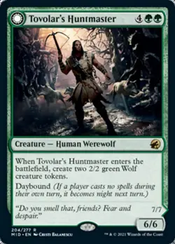 MTG Tovolar's Huntmaster // Tovolar's Packleader [Innistrad: Midnight Hunt] Nea - Image 1