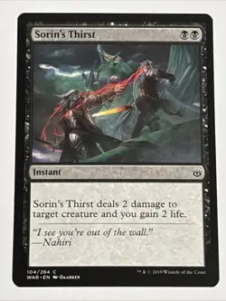 MTG War of the Spark Sorin's Thirst 104/264 NM - Image 1