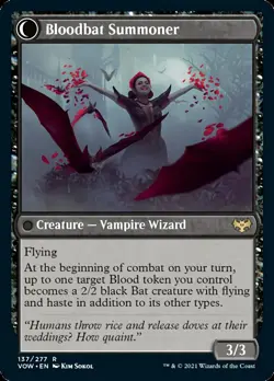MTG Voldaren Bloodcaster // Bloodbat Summoner [Innistrad: Crimson Vow] Near Min - Image 2
