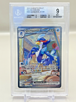 2023 Pokemon Scarlet and Violet Paldea Evolved Quaquaval EX SIR BGS 9 MINT 10sub - Image 1