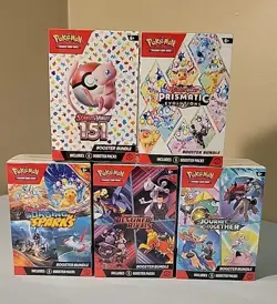 5x Pokemon Booster Bundle Lot 151 Prismatic Surging Sparks Journey Destined New! - Image 1