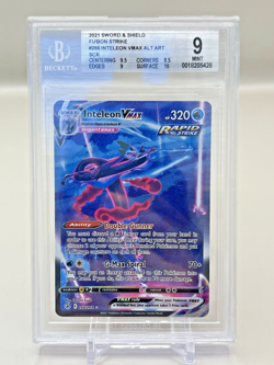 2021 Pokemon Sword and Shield Fusion Strike Inteleon VMAX ALT ART SCR BGS 9 - Image 1