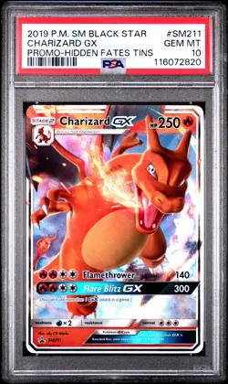 Pokemon Black Star Promo #SM211 Charizard GX PSA 10 Hidden Fates - Image 1