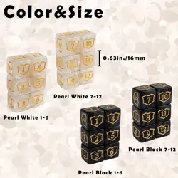 24 Pieces MTG Dice Counters Shield D6 Dice Set Loyalty Life Counter Magic Buff T - Image 2