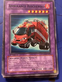 Ambulance Rescueroid 1st edition YuGiOh POTD-EN035 used - Image 1