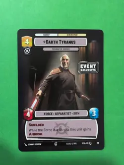 Star Wars Unlimited Event Exclusive Darth Tyranus Promo Card - Image 1