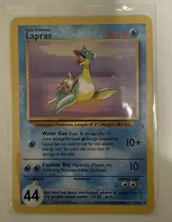 Pokemon Lapras Fossil Set Trading Card #10/62 Rare 80 HP - Image 1