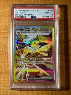 PSA 10 Jolteon ex SAR 209/187 Terastal Festival sv8a 2024 Pokemon Card Japanese - Image 1