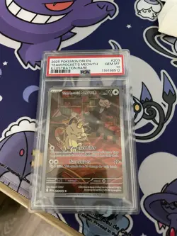 Team Rockets Meowth Destined Rivals Illustration Card 203/182 PSA 10 - Image 1