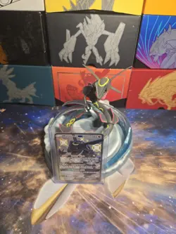 Pokemon Shiny Rayquaza Figure Hidden Fates Premium Card Holder & Card. - Image 1