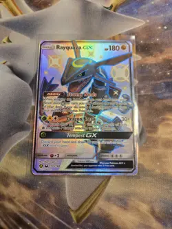 Pokemon Shiny Rayquaza Figure Hidden Fates Premium Card Holder & Card. - Image 5