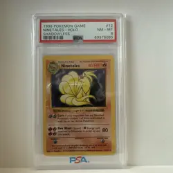 Pokemon Ninetales Base Set Shadowless #12 Holo Rare PSA 8 NM/MT - Image 1