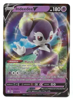 Indeedee V 039/072 Shining Fates Holo Pokemon TCG - NM - Image 1