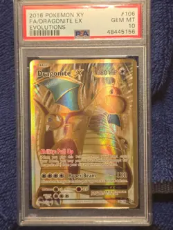 2016 Pokemon XY #106 FA Dragonite EX Evolutions Gem Mint PSA 10 - Image 1