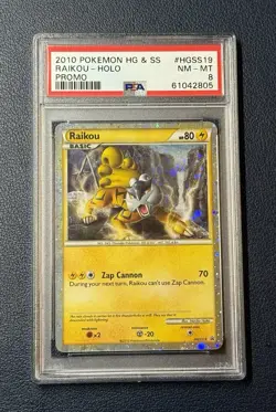 2010 Pokemon Heartgold & Soulsilver Raikou Holo Promo HGSS19 PSA 8 w/Nice Swirl - Image 3