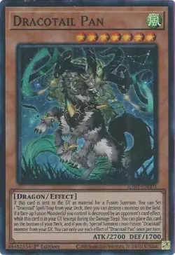 Dracotail Pan (Super Rare) JUSH-EN003 Justice Hunters 1st Edition SR NM Yugioh - Image 1