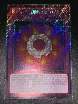Yugioh! 1x Ring of Destruction RA04-EN119 Platinum Secret Rare 1st Ed NM - Image 1