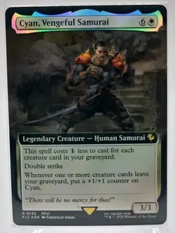 Cyan, Vengeful Samurai (Extended Art) (FOIL) R #132 MTG Final Fantasy Magic FF6 - Image 1