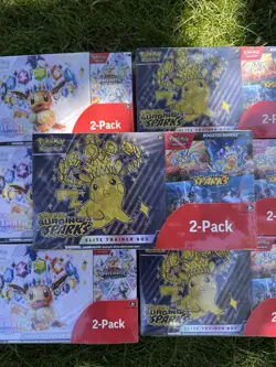 Pokemon Surging Sparks Elite Trainer Box Booster Bundle COSTCO 2-PACK IN HAND - Image 2
