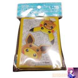 Set of 64 Poncho Pikachu Eevee Pokemon Official Deck Shield Sleeve Japanese - Image 1