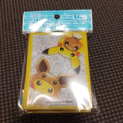 Set of 64 Poncho Pikachu Eevee Pokemon Official Deck Shield Sleeve Japanese - Image 2