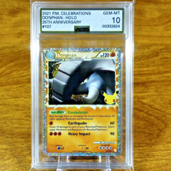 Pokemon Celebrations Classic Collection Donphan 107/123 AGS Gem-MT 10 Holo 2021 - Image 1