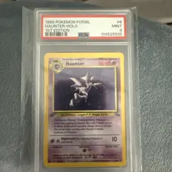 1999 Pokemon Fossil 1st Edition #6 Haunter Holo PSA 9 - Image 1