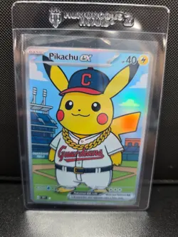 CUSTOMmade madeTOorder holo pokemon card PTL887 Cleveland Guardians Pikachu - Image 1