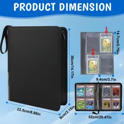 Graded Card Binder, 40 Slab Capacity, 4 Pocket, Ringless, Waterproof, Black - Image 2