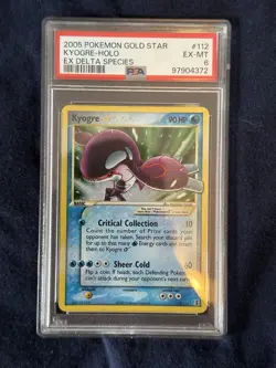 Pokemon EX Delta Species Gold Star #112 Kyogre-Holo Card 2005, PSA 6 - Image 1
