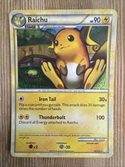 Raichu - 10/123 - Holo Rare HeartGold HGSS Set TCG - Pokemon Card - MP - Image 1
