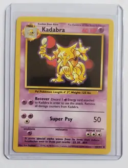 Pokemon Card Kadabra Shadowless Base Set Uncommon 32/102 Near Mint - Image 1