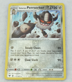 Pokemon Card Galarian Perrserker 113/185 Vivid Voltage Reverse Holo Rare - Image 1