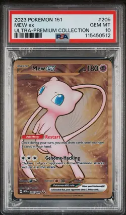 2023 Pokemon Mew ex Full Art Ultra Rare 151 UPC Metal Promo Card 205/165 PSA 10 - Image 1