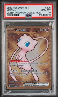 2023 Pokemon Mew ex Full Art Ultra Rare 151 UPC Metal Promo Card 205/165 PSA 10 - Image 1