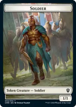 4x Soldier Token (002/014) - FULL ART MTG Commander Legends NM Magic Regular - Image 1